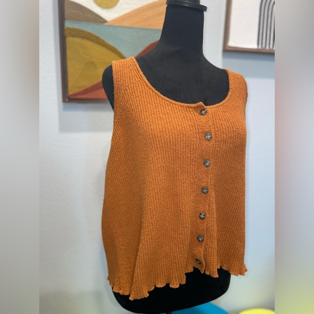 Madewell | Size XL | Sweater Tank | Mustard | Kingston | Button Up | Cropped